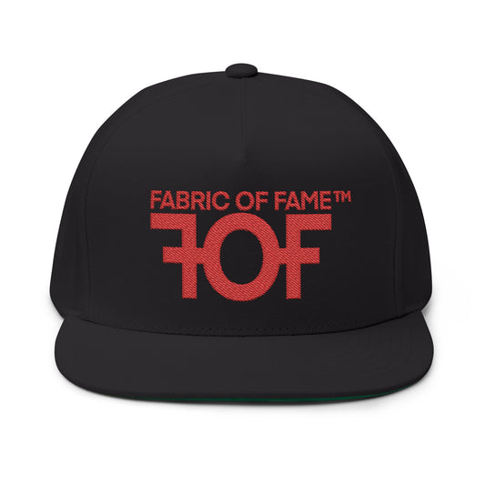 FOF Red Embroidered Snapback Cap | Fabric of Fame
