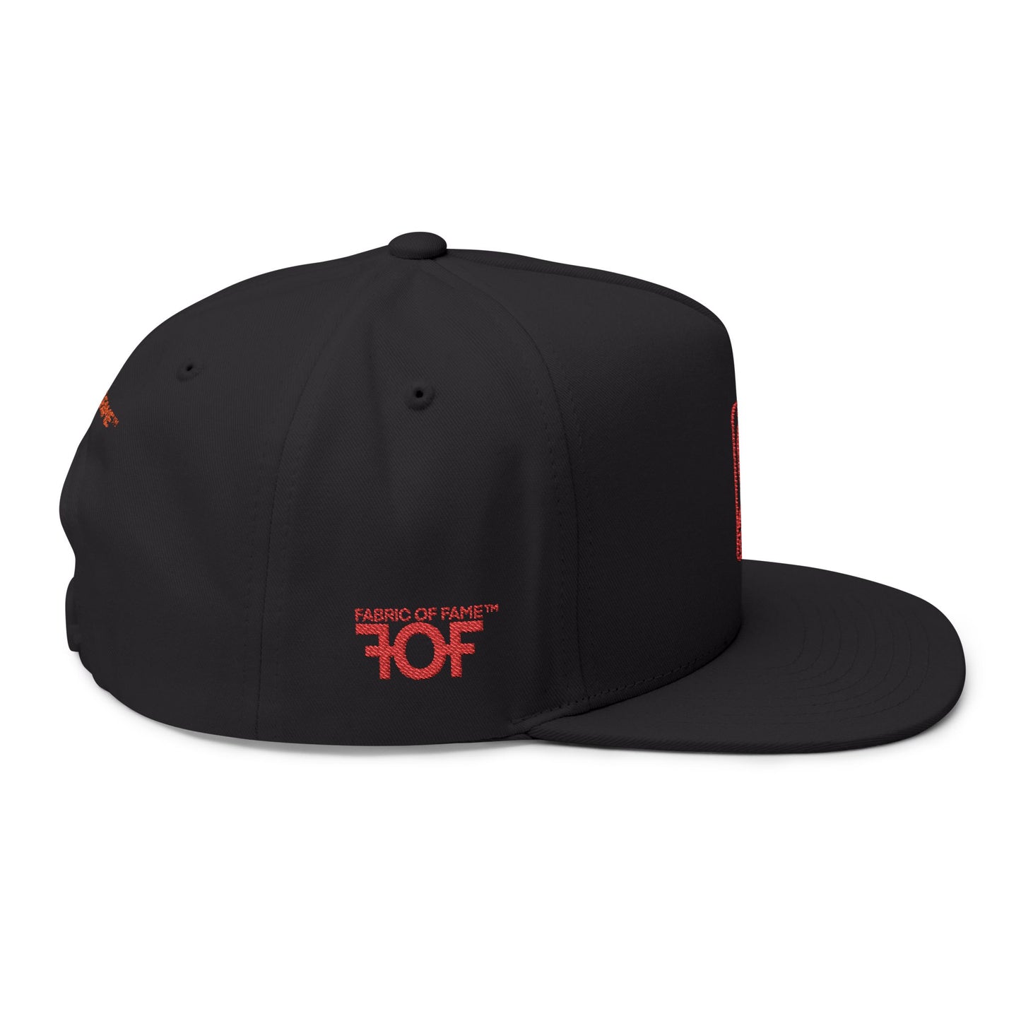 FOF Logo Red Embroidered Snapback Cap | Fabric of Fame