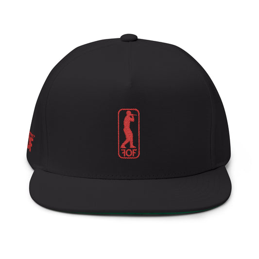 FOF Logo Red Embroidered Snapback Cap | Fabric of Fame