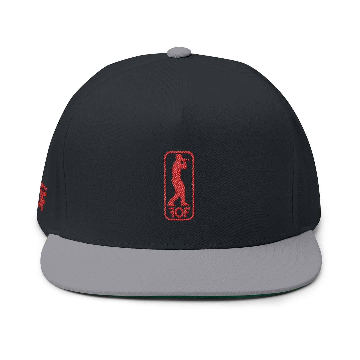 FOF Red Embroidered Flat Bill Cap – Vintage Fit | Fabric of Fame