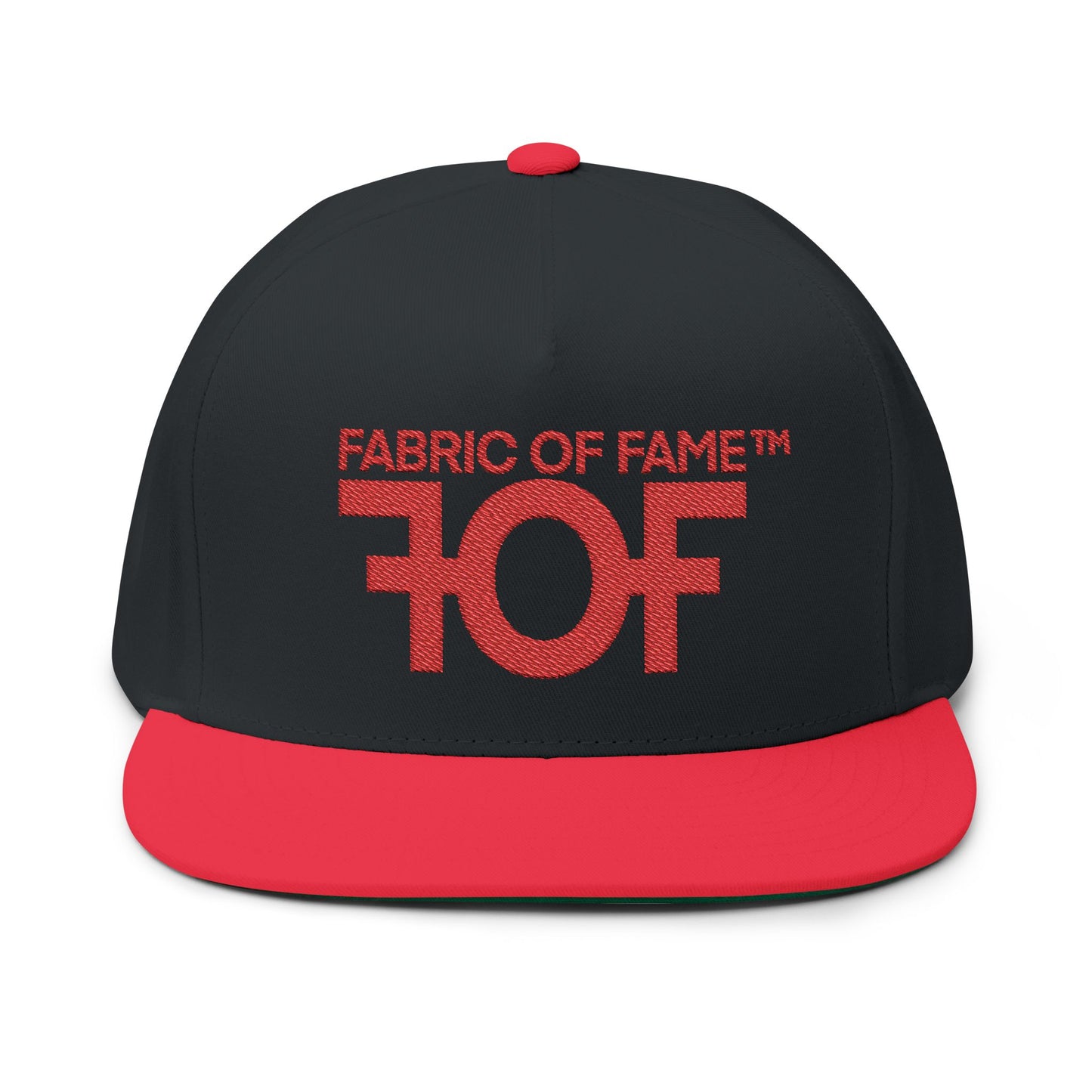 FOF Red Embroidered Snapback Cap | Fabric of Fame