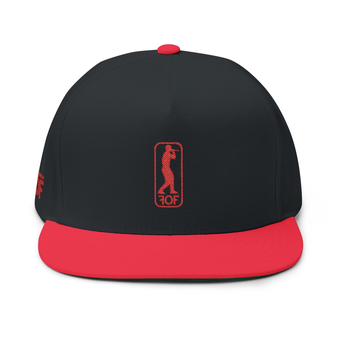 FOF Red Embroidered Flat Bill Cap – Vintage Fit | Fabric of Fame