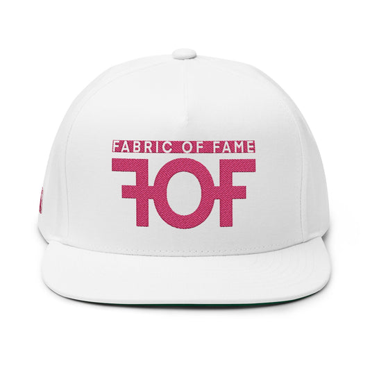 FOF Pink Embroidered Flat Bill Cap – Vintage Fit | Fabric of Fame