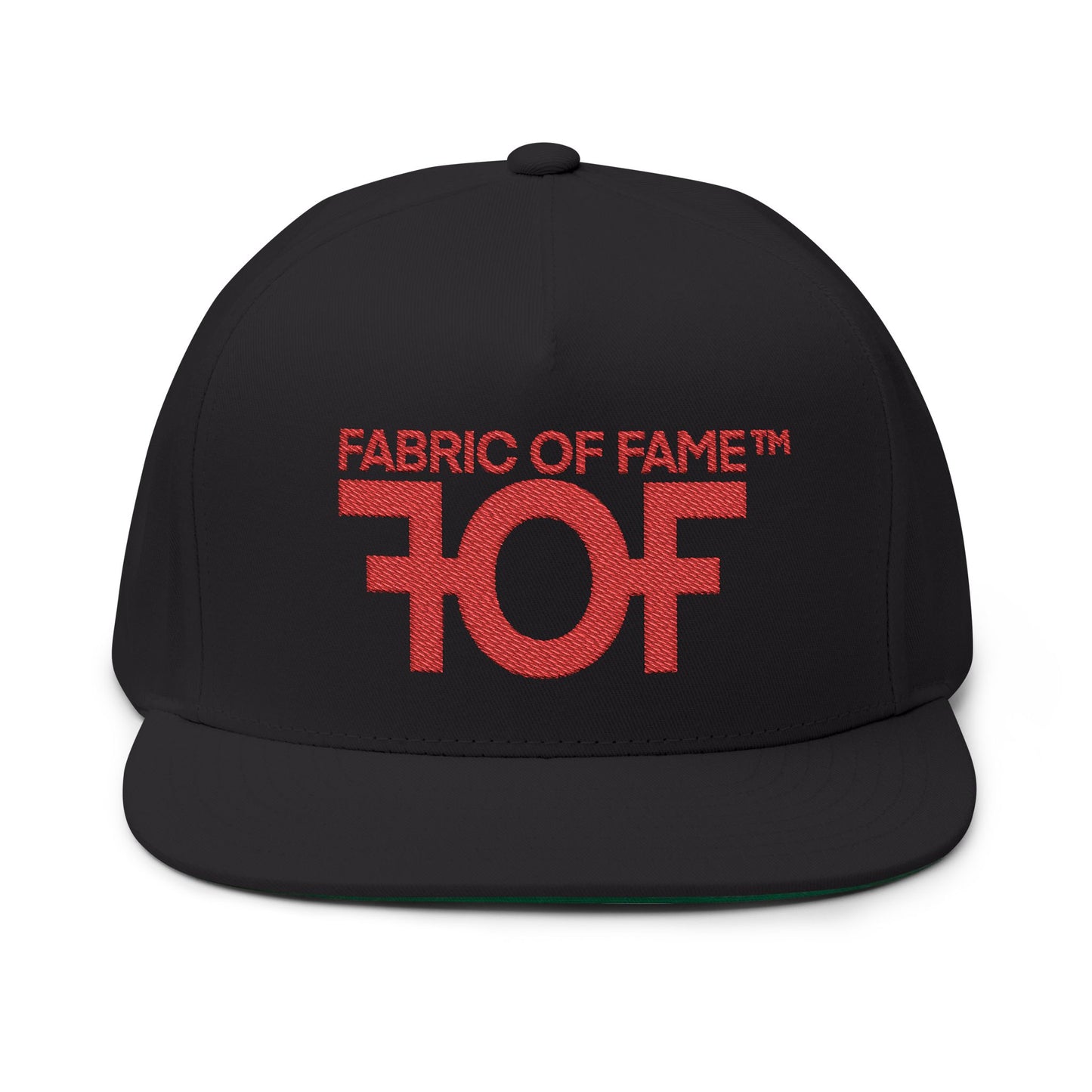 FOF Red Embroidered Snapback Cap | Fabric of Fame